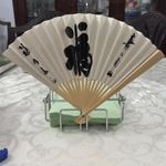 10x White Paper Fan Folding Hand Fans Handheld Fan for Wedding Dancing