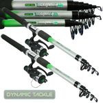 2 TELESCOPIC FISHING RODS AND 2 FISHING REELS 6ft 8ft 10ft TRAVEL SET DEFIANT
