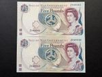 PAIR  OF  ISLE OF MAN £5 REPLACEMENT BANKNOTES- RARE CONSECUTIVE NUMBERS  UNC