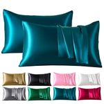 2 Pack Satin Silk Pillowcase For Hair & Skin Pillow Cases Cover Bedding Pair UK