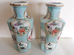 Stunning Vintage Pair of Chinese Famille Rose porcelain vases