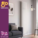 White Triple Radiator Traditional Vertical 3 Column Panel Rad 1800 x 380mm