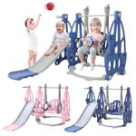 Kids Slide and Swing & Slide Set Toddler Baby In/Outdoor Playground Climber Toys