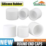 White Round Silicone Rubber End Caps Plastic Plug Tubes Chair Legs Screw Protect