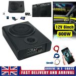 8'' 800W Active Underseat Car Bass Box Audio Subwoofer Sub Speaker Amplifier UK