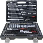 Professional 216 Pcs Socket Set 1/2" 3/8" 1/4" Ratchet Spanners Large Tool Kit