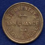 Worcestershire Stourbridge Ann Chance Grocer 3d Bonus Token (Ref. d1175)