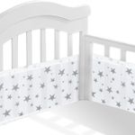 Cot Bumper, 2PCS Breathable Mesh Cot Liner, Crib Rail Cover Baby Crib Bumper