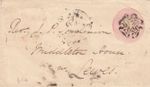 GB QV 1d pink embossed envelope from Southampton to Lewes 1843 Maltese Cross