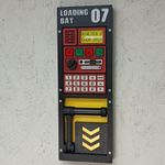 Sci-Fi Loading Bay Control Panel: 3D Prop Replica, Futuristic Wall Art
