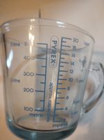 Pyrex Vintage 1-Pint Measuring Jug Blue Lettering  England. Vgc