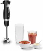 Durable Hand Blender, 2 Speeds, Pulse, 2 stainless Steel Blades, easy to use