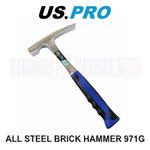 US PRO Tools Brick Hammer All Steel Handle 971g/34oz Brick Layers Masonry Brick