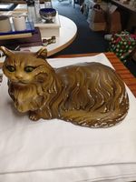 VINTAGE LARGE CHALKWARE CAT 'PERSIAN'