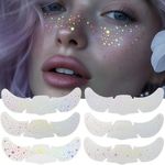 6 Sheets Glitter Freckles Holographic Face Stickers Temporary Tattoos