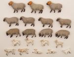 Britains Farm - lot of 11x Oxford Down Sheep w 9x lambs - 1/32