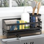 Huilaimi Sink Caddy, Sponge Holder for Kitchen 24.5cm *13cm * 9cm, Black 