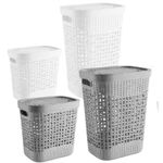 40-60L Large Plastic Laundry Basket Clothes Washing Bin Hamper Storage Organiser