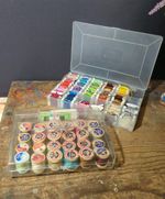 Vintage cotton sewing reels, embroidery threads,Sylko, in original storage boxes