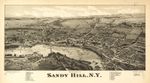 A4 Reprint of American Cities Towns States Map Sandy Hills New York