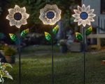 BloomLine Flower Solar Powered Stakes Choice Of 3 Stunning Designs Garden Lights