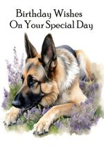 GERMAN SHEPHERD DOG BIRTHDAY CARD GSD GREETING NOTE CARD