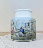 Mending the nets ceramic prattware Pratt pot jar 19 th century
