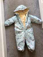 H&M Unisex Toddler Hooded Fleece Lined Full Zip Snowsuit 2-3Y Grey