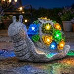 SNAIL GARDEN STATUE SOLAR ORNAMENT RESIN GARDEN DECOR 23cm BALCONY OUTDOOR