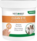 Vet's Best Eye Cleaning Pads 100 Wipes Dogs Cats Tear Stain Remover Pet Eye Care