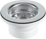 BSW10PR 70mm Centre Pin Sink Waste - 1.5" BSP, Black Handle