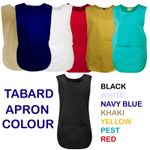 UNISEX TABARD APRON FRONT POCKET Kitchen Bar Cleaning Catering Uniform Colour UK