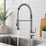 Pull Out Kitchen Tap Mixer Spray Faucet Stainless Steel 360° Swivel Sink Tap UK