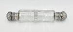 19TH CENTURY CONTINENTAL SOLID SILVER TOPPED DOUBLE ENDED SCENT BOTTLE