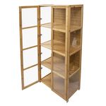 4-Tier Bamboo Figure Model Display Cabinet Bookshelf Collection Shelf Organizer