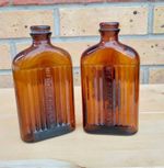 Vintage Amber Glass Not To Be Taken Bottles Poison Alt Decor