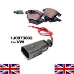 For VW Sharan Tiguan Touareg Touran T5 T6 Brake Pad Wear Sensor Connector Plug