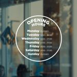 OPENING HOURS - Business Shop Open Closed Window Door Vinyl Sticker Decal Type 3