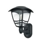 Litecraft Mateo Wall Light 1W Outdoor Solar Powered Garden LED Lantern - Black  