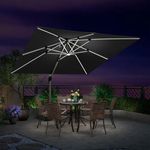 Purple Leaf Cantilever Parasol Solar LED 3M Square No Base Collect NN5