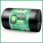 50 x Eco Heavy Duty Super Strong Refuse Sacks 100L Thick Rubbish Bags (46)
