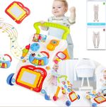 2 In 1 First Steps Baby Walkers Sounds Music and Lights Fun Push Along Walker
