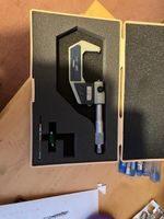Mitutoyo 1-2" 25-50mm Digital Micrometer with case and setting piece/spanner.