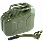10L Green Jerry Can Heavy Duty Fuel Petrol Diesel Tank with Tripple Handle,Spout