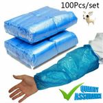 ARM SLEEVE DISPOSABLE BLUE PE ARM COVER ELESTIC WATERPROOF PROTECTIVE MEDICAL