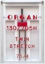 Sewing Machines Needles Twin Size 75/4 Stretch Genuine Organ Needles 130/705H
