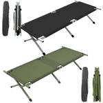 Heavy Duty Folding Camping Camp Bed Light Aluminium Steel Legs & FREE CARRY BAG