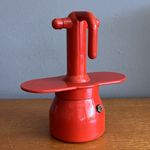 Vintage Italian Irmel Maggiolina 2 Cup Coffee Maker Stovetop Red Moka Pot MCM