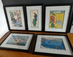 Set of 5 Nagasaki Images. From Woodblock Prints. Frame size 23x19cm app.