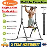 Foldable Power Tower Station 8Level Adjust Pull Up Bar Home Gym Strength Workout